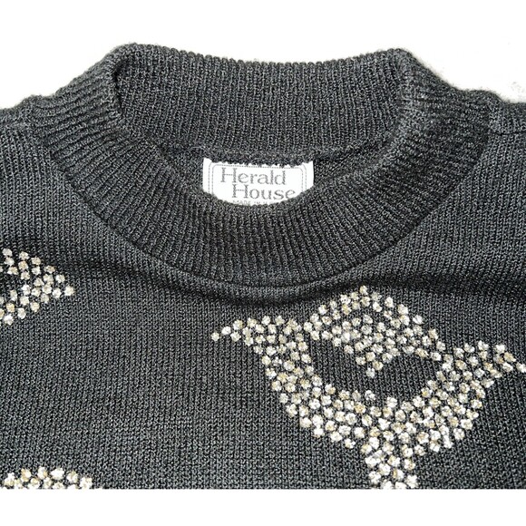 Harold House Vintage 70s Womens S Sweater USA Made 3/4 Sleeve Light Embellished - Picture 3 of 10